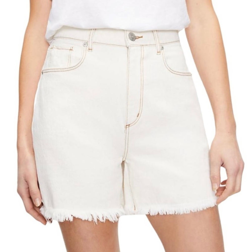 NWOT Loft Size 27/4 Fresh Cut Whitewashed High Waist Boyfriend Denim Shorts